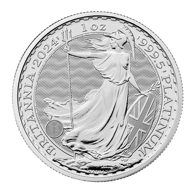 A picture of a 1 oz Platinum Britannia (2024)